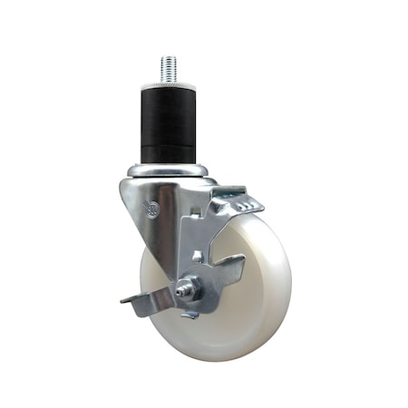 Service Caster 4'' SS Nylon Swivel 1-3/4'' Expanding Stem Caster with Brake SCC-SSEX20S414-NYS-TLB-134